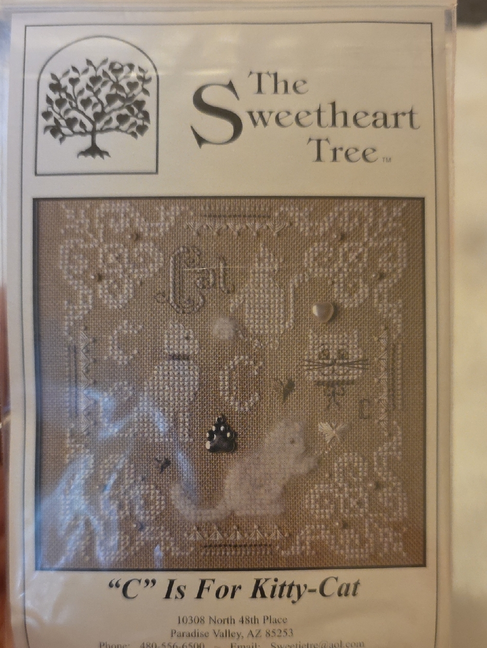 "C" Is For Kitty-Cat Cross Stitch Kit - Cream